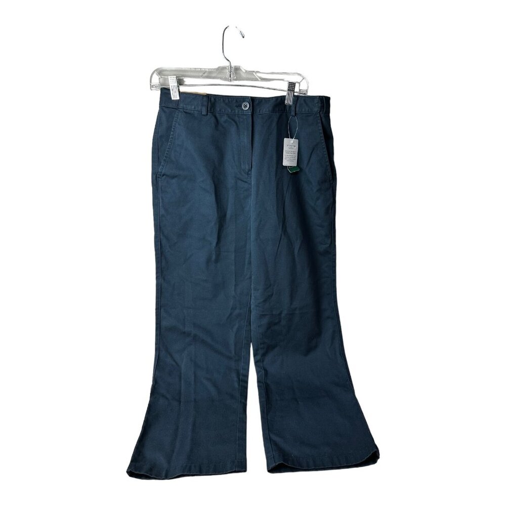 Vintage LL Bean Chino Pants 10P Blue High Rise Straight Leg Cotton
